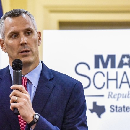 State Rep. Matt Schaefer speaks during his campaign kick-off and fundraiser in Tyler, Texas, on Monday, Nov. 13, 2017. (Chelsea Purgahn/Tyler Morning Telegraph via AP)