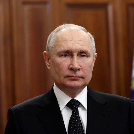 24.06.2023 Russian Putin delivers a televised address to the nation after Yevgeny Prigozhin, the owner of the Wagner Group military company, called for armed rebellion and reached the southern city of Rostov-on-Don with his troops, in Moscow, Russia. Gavriil Grigorov / Sputnik via AP