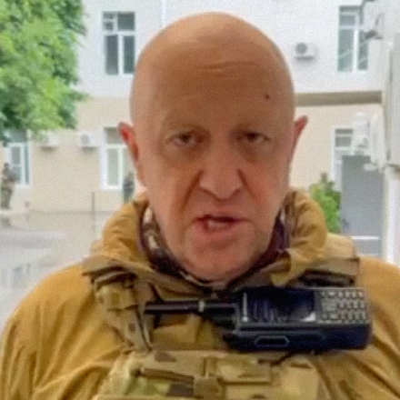 A screen grab captured from a video shows Wagner chief Yevgeny Prigozhin making a speech after Headquarters of the Southern Military District surrounded by fighters of the paramilitary Wagner group in Rostov-on-Don, Russia on June 24, 2023. (Photo by Wagner/Anadolu Agency via Getty Images)